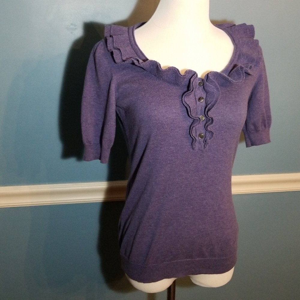 Banana Republic Light Purple Ruffle Sweater M